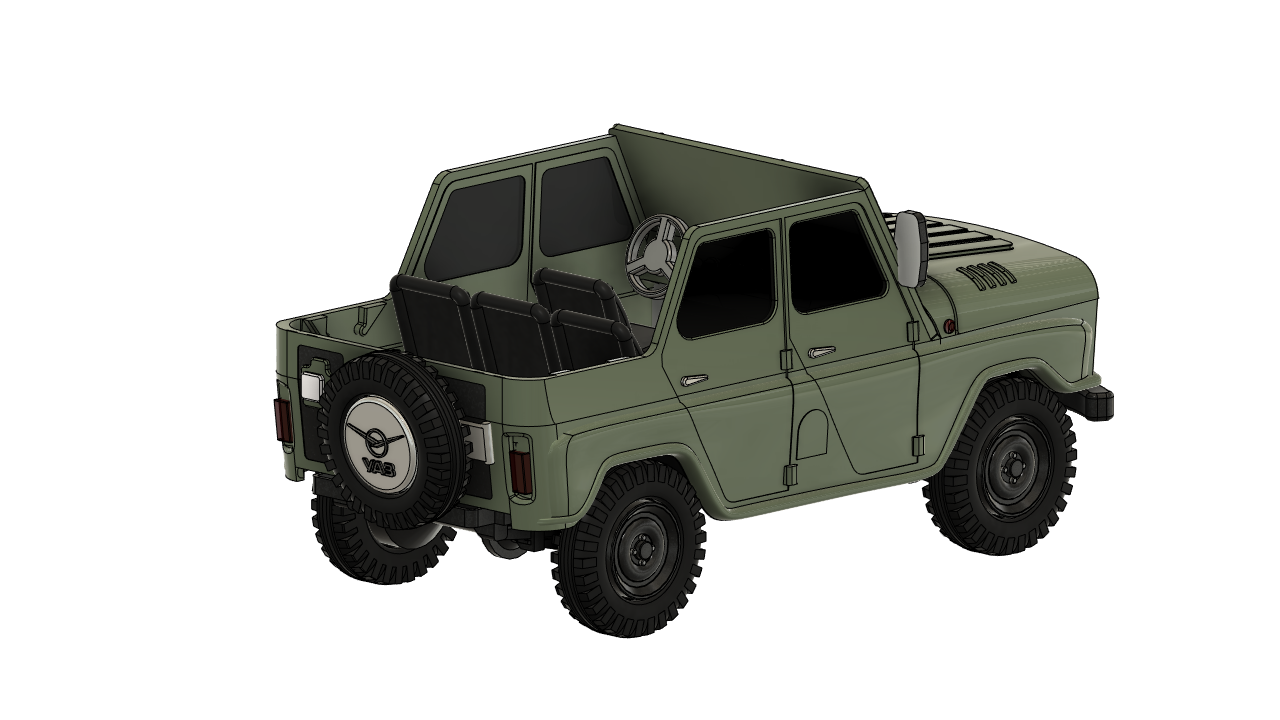 苏联的越野车3D打印的UAZ 469模型